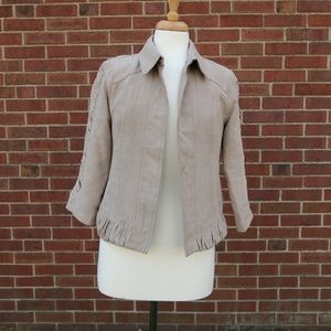 Lightweight jacket vegan suede ruffle SW-09